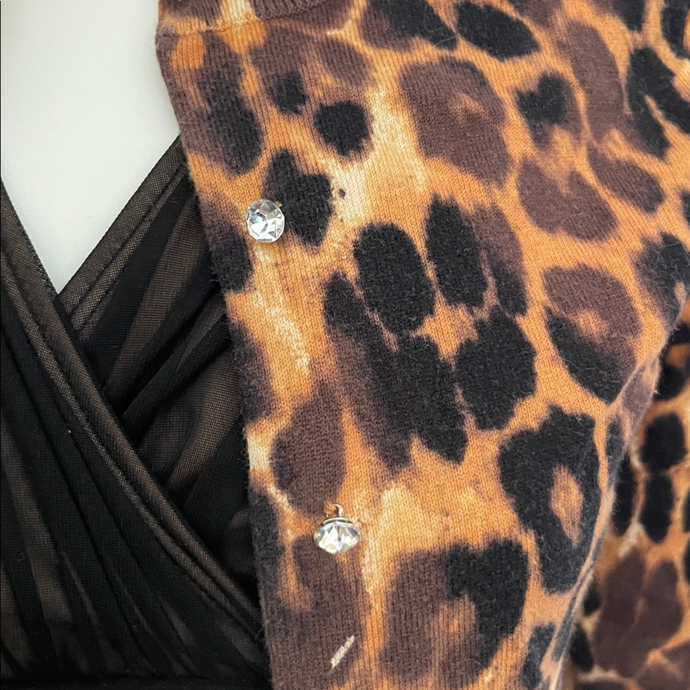 Express Animal Print Cotton Blend Cárdigan. Size XS. PD4 - Picture 4 of 8